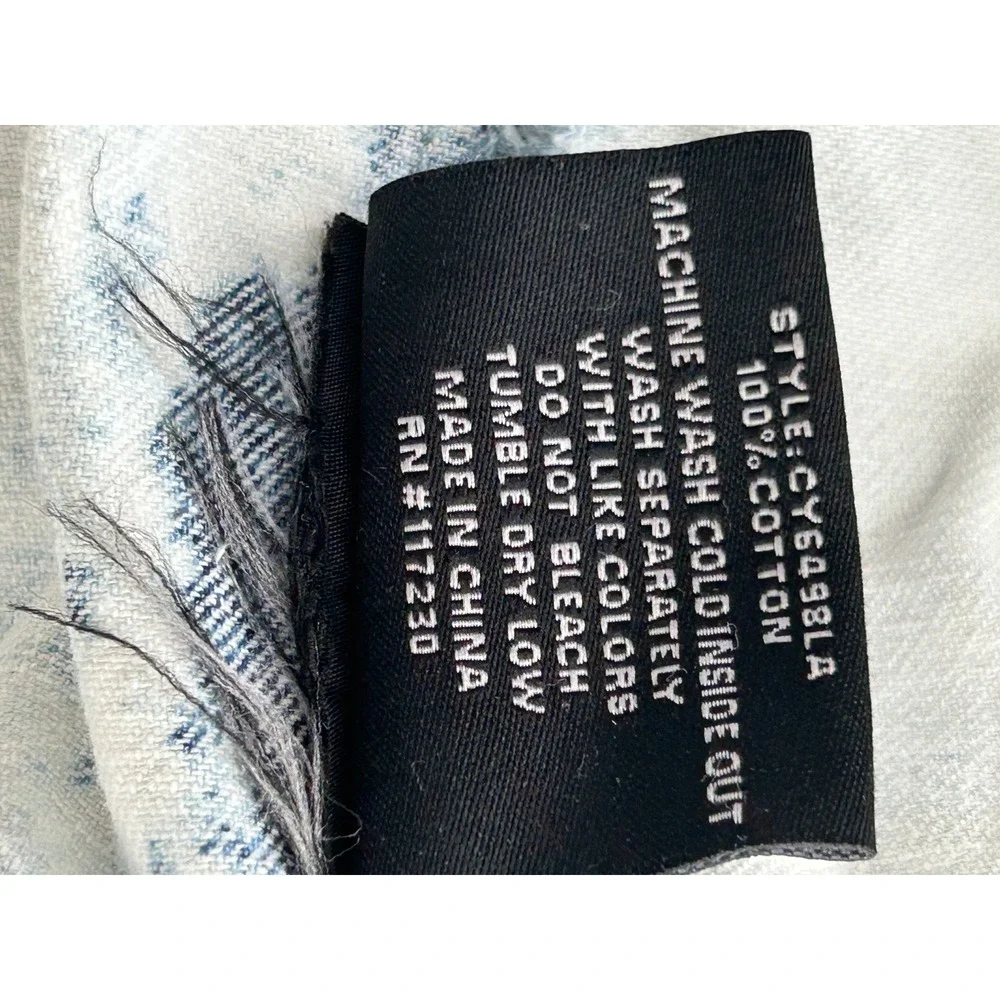 Chiqle Denim Architect Distressed Acid Wash Cropped Jean Jacket CY6498LA Small